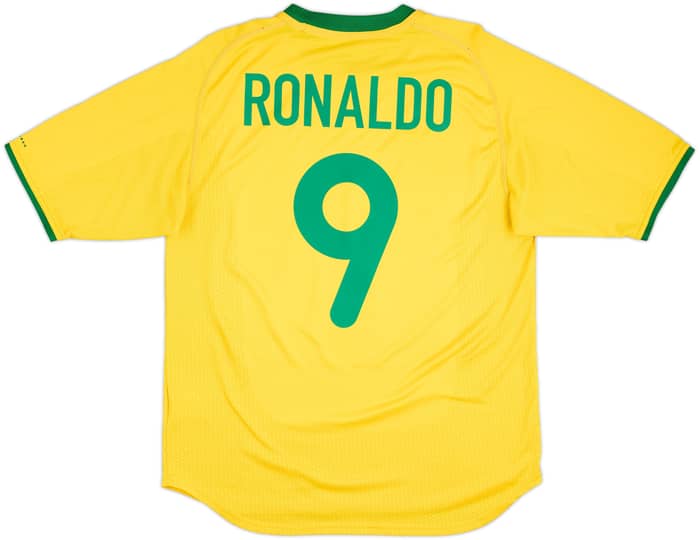 2000-02 Brazil Home Shirt Ronaldo #9 - 8/10 - (M)