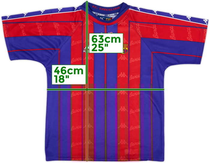 1997-98 Barcelona Home Shirt - 8/10 - (L.Boys)