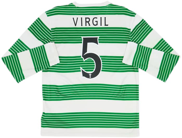 2013-15 Celtic Home L/S Shirt Virgil #5 - 4/10 - (M)