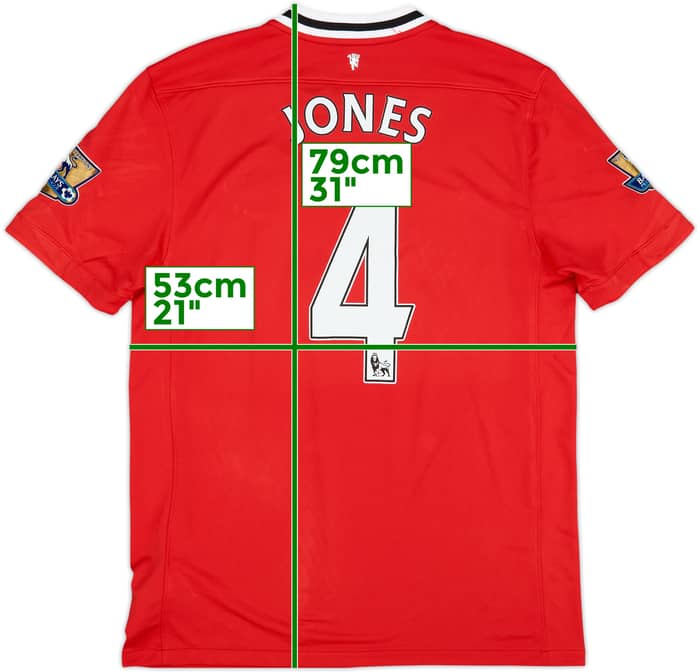 Camiseta de local del Manchester United 2011-12 Jones #4 - 8/10 - (L)