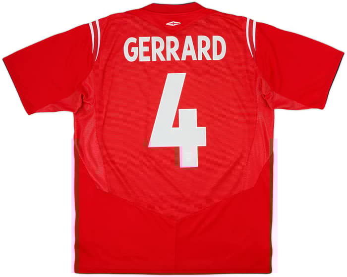 2004-06 England Away Shirt Gerrard #4 - 5/10 - (L)