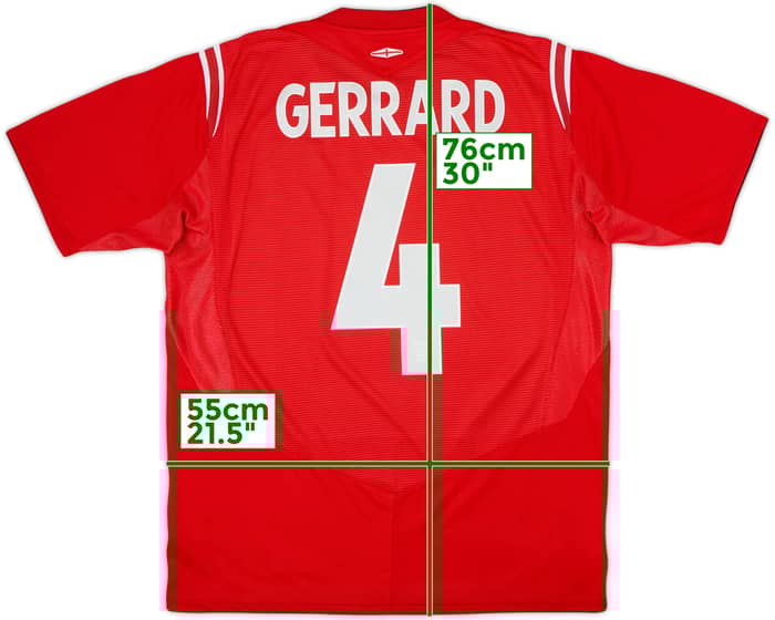 2004-06 England Away Shirt Gerrard #4 - 5/10 - (L)