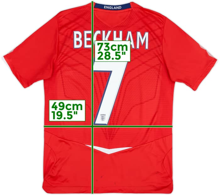 2008-10 England Away Shirt Beckham #7 - 5/10 - (S)