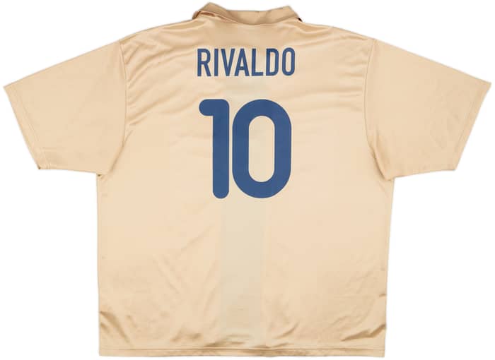 Camiseta básica de visitante del Barcelona 2001-03 Rivaldo #10 - 7/10 - (XXL)