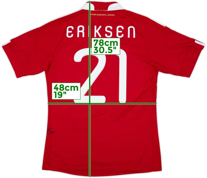 2010-11 Denmark Home Shirt Eriksen #21 - 5/10 - (M)