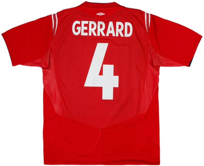 2004-06 Inglaterra Camiseta Visitante Gerrard #4 - 6/10 - (L)