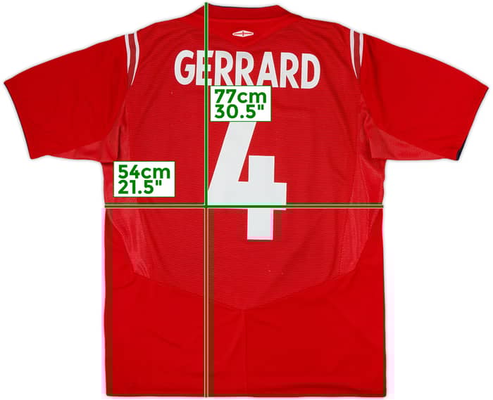 2004-06 Inglaterra Camiseta Visitante Gerrard #4 - 6/10 - (L)