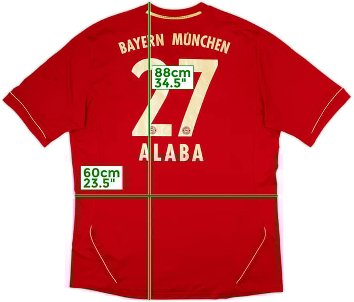 2011-13 Bayern Munich Home Shirt Alaba #27 - 7/10 - (XXL)