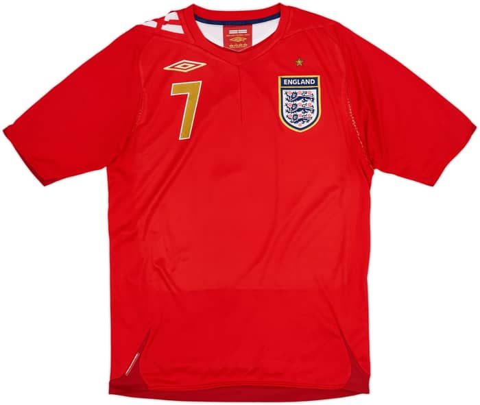 2006-08 England Away Shirt Beckham #7 - 6/10 - (S)