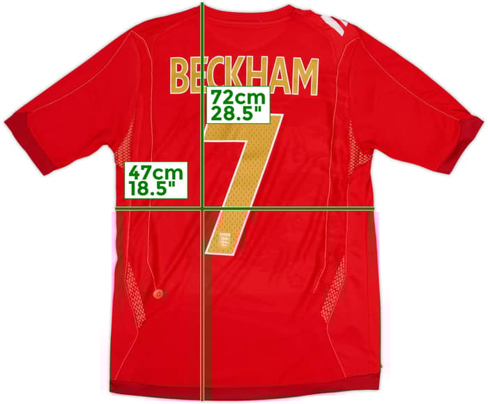2006-08 England Away Shirt Beckham #7 - 6/10 - (S)