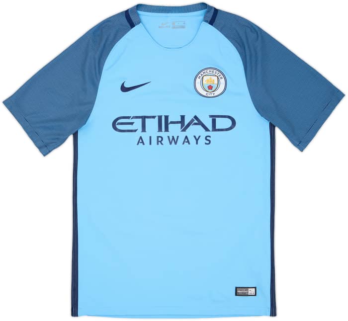 2016-17 Manchester City Home Shirt Kun Aguero #10 - 9/10 - (S)