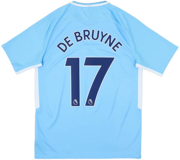 2017-18 Manchester City Home Shirt De Bruyne #17 - 9/10 - (M)