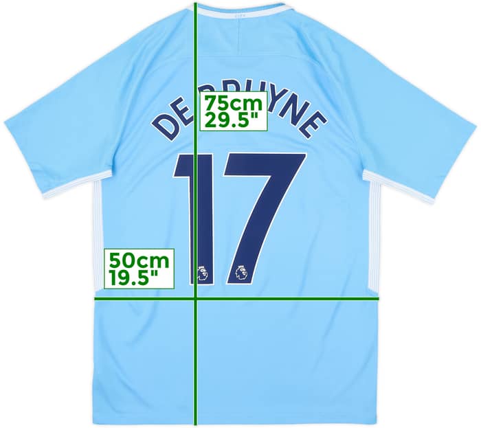 2017-18 Manchester City Home Shirt De Bruyne #17 - 9/10 - (M)