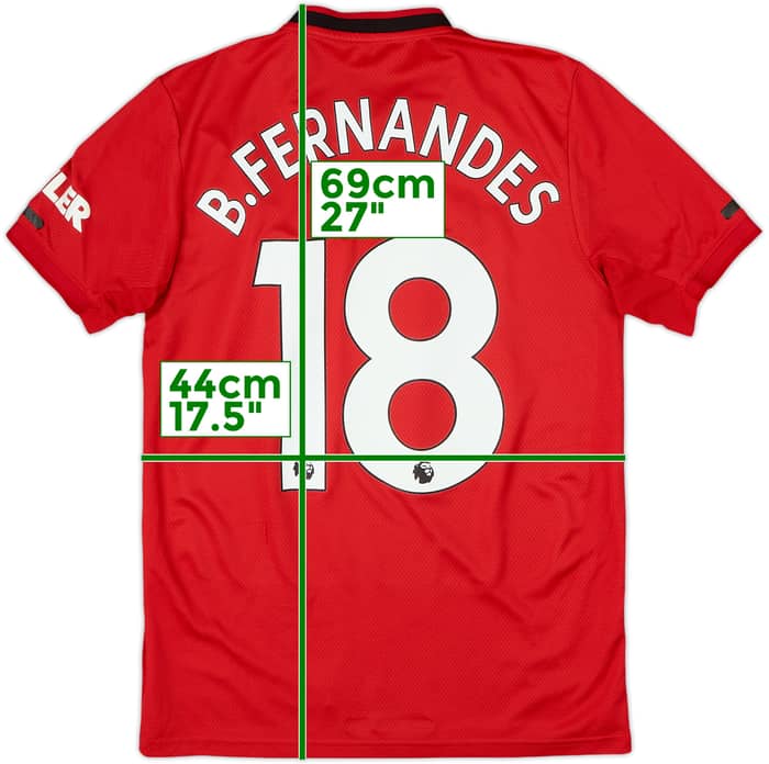 2019-20 Manchester United Home Shirt B.Fernandes #18 - 6/10 - (S)