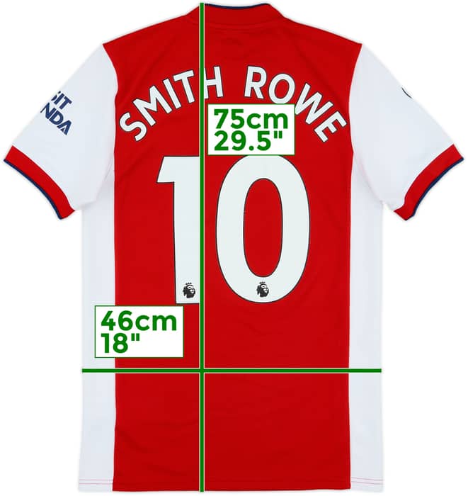 2021-22 Arsenal Home Shirt Smith Rowe #10 - 9/10 - (S)
