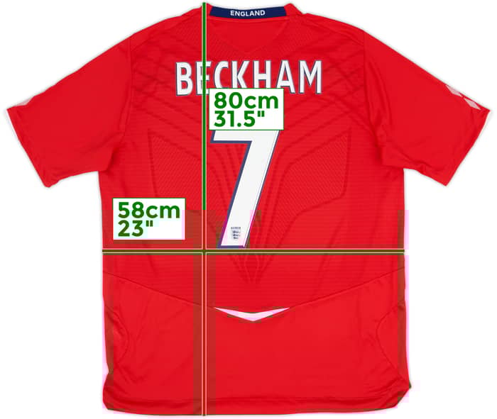 2008-10 England Away Shirt Beckham #7 (XL)