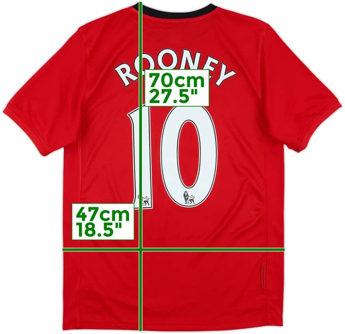 2009-10 Manchester United Home Shirt Rooney #10 - 10/10 - (XL.Boys)