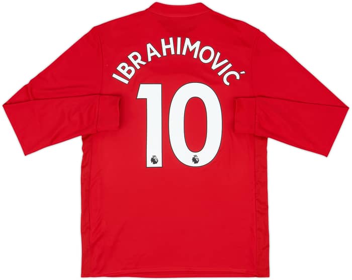 2017-18 Manchester United Home L/S Shirt Ibrahimovic #10 - 9/10 - (M)