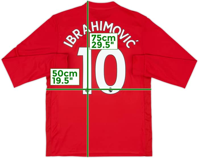 2017-18 Manchester United Home L/S Shirt Ibrahimovic #10 - 9/10 - (M)