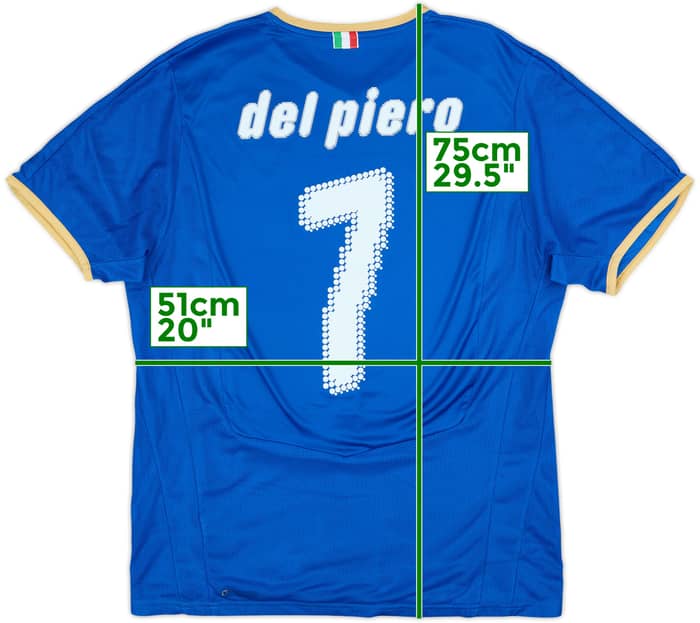 2007-08 Italy Home Shirt Del Piero #7 - 8/10 - (L)