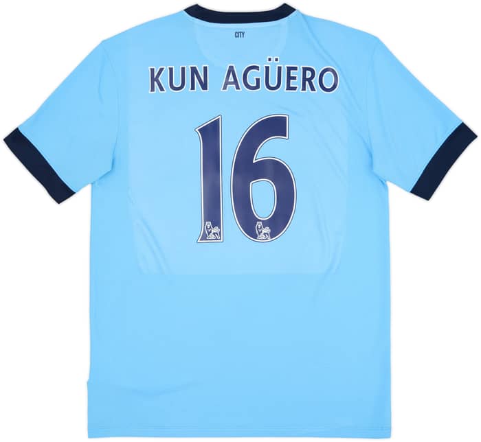 2014-15 Manchester City Home Shirt Kun Aguero #16 - 8/10 - (L)