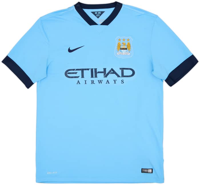 2014-15 Manchester City Home Shirt Kun Aguero #16 - 8/10 - (L)