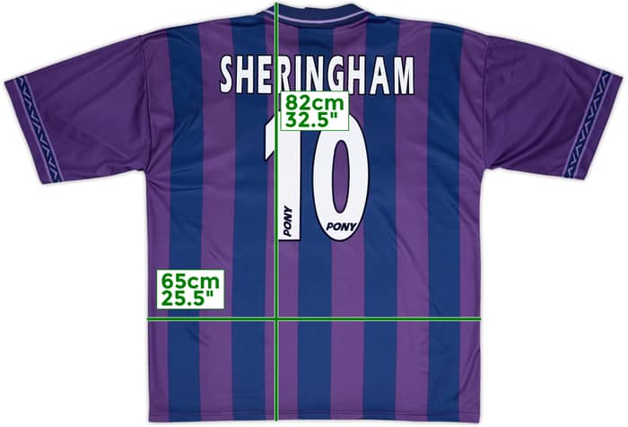 1995-97 Tottenham Away Shirt Sheringham #10 - 8/10 - (XL)