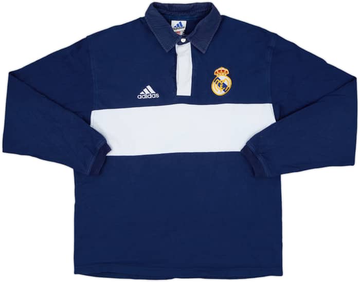 2000-01 Real Madrid adidas Polo L/S Shirt - 9/10 - (XL)