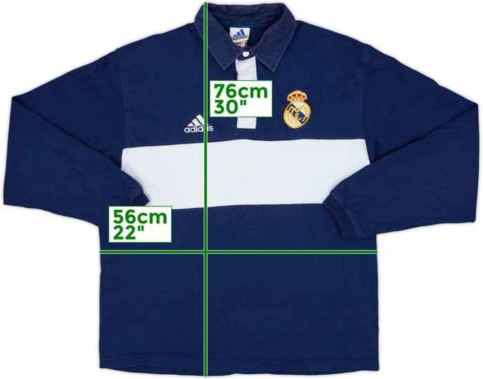 2000-01 Real Madrid adidas Polo L/S Shirt - 9/10 - (XL)