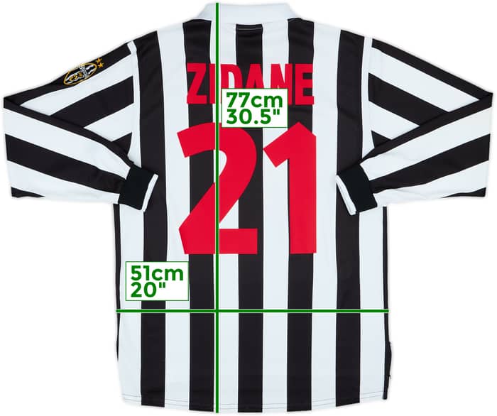 1998-99 Juventus Home L/S Shirt Zidane #21 - 9/10 - (M)