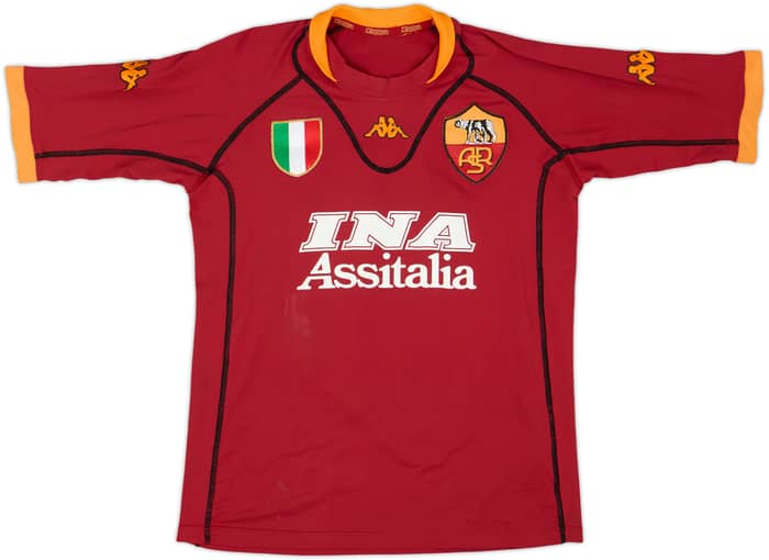 2001-02 Roma Home Shirt Totti #10 - 6/10 - (M)