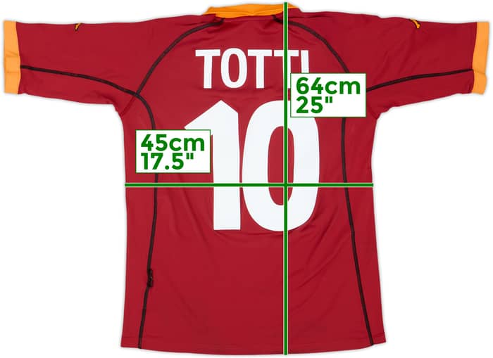 2001-02 Roma Home Shirt Totti #10 - 6/10 - (M)