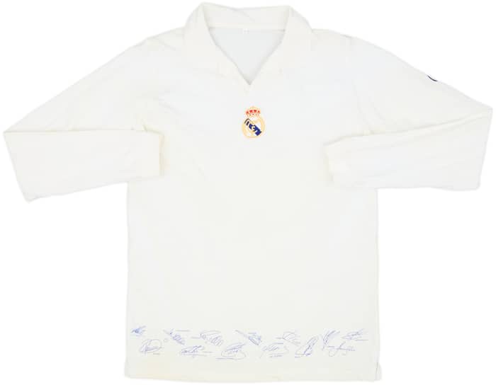 2002-03 Real Madrid 'Signed' Cotton L/S Shirt - 8/10 - (L)
