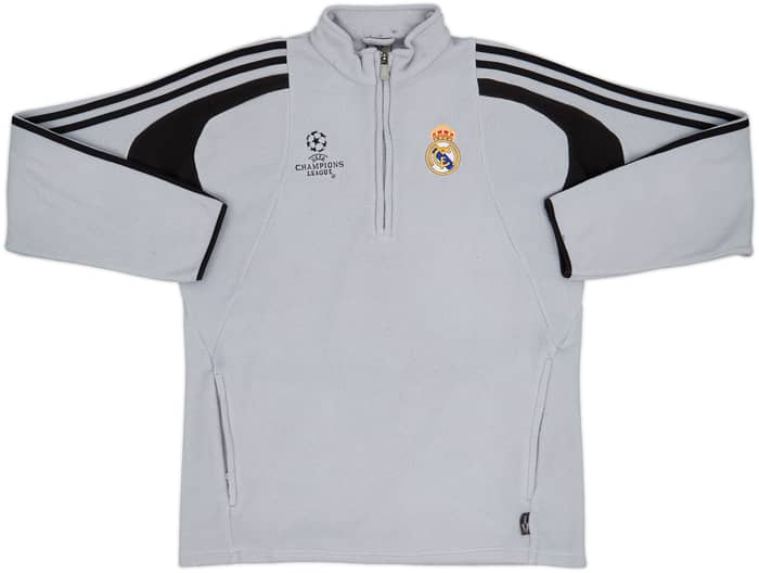 2004-05 Real Madrid adidas CL 1/4 Zip Fleece Top - 9/10 - (M)