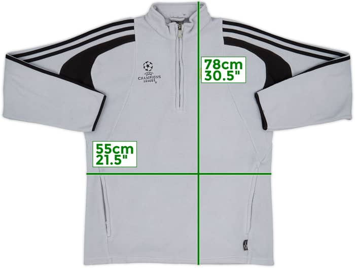 2004-05 Real Madrid adidas CL 1/4 Zip Fleece Top - 9/10 - (M)