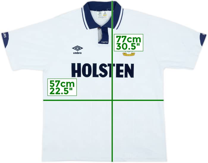 1991-93 Tottenham Home Shirt - 9/10 - (L)