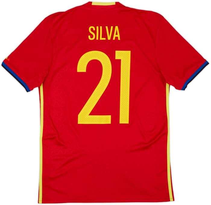2016-17 Spain Home Shirt Silva #21 - 7/10 - (S)