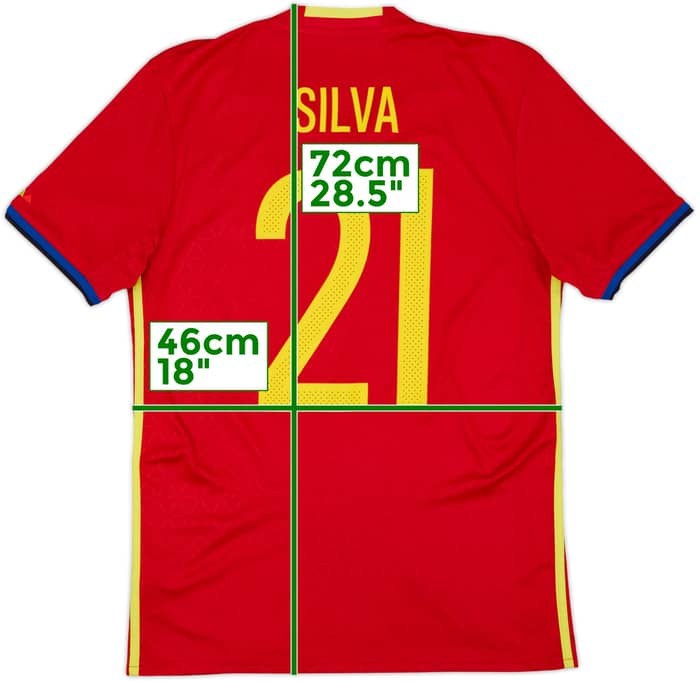 2016-17 Spain Home Shirt Silva #21 - 7/10 - (S)