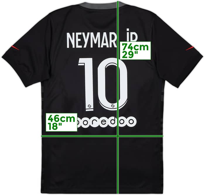 2021-22 Paris Saint-Germain Third Shirt Neymar Jr #10 - 8/10 - (S)