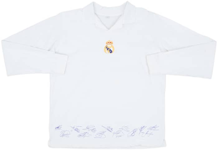 2002-03 Real Madrid 'Signed' Cotton L/S Shirt - 8/10 - (L)