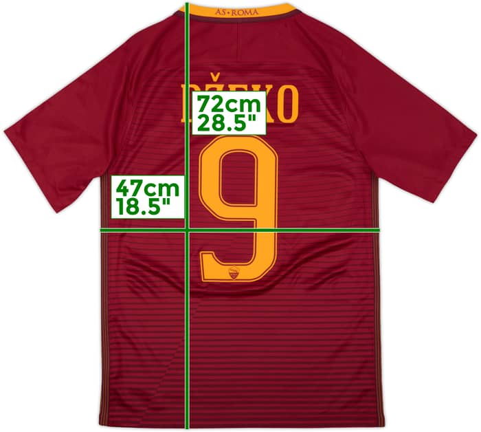 2016-17 Roma Home Shirt Dzeko #9 - 10/10 - (S)
