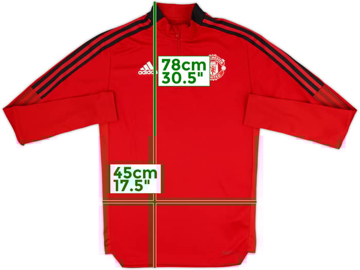2021-22 Manchester United adidas 1/4 Zip Training Top - 8/10 - (S)