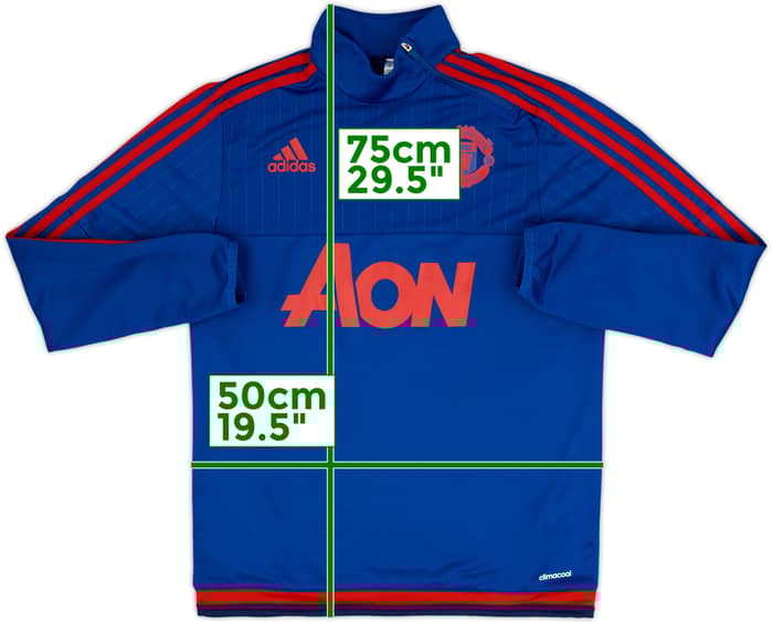 2015-16 Manchester United adidas 1/4 Zip Training Top - 8/10 - (S)