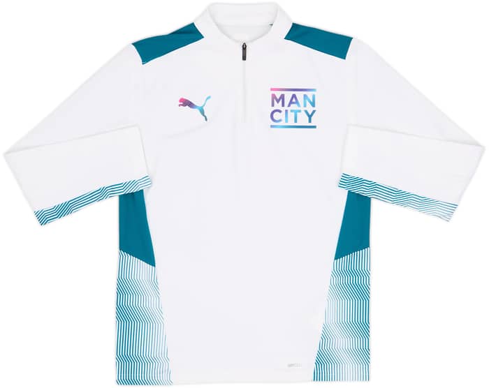 2021-22 Manchester City Puma 1/4 Zip Drill Top - 8/10 - (L.Boys)