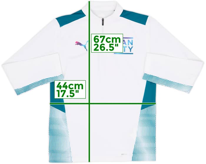 2021-22 Manchester City Puma 1/4 Zip Drill Top - 8/10 - (L.Boys)