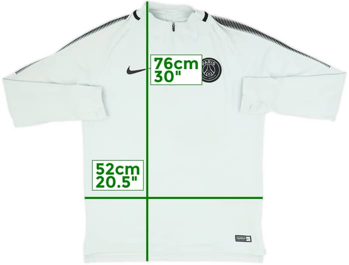 2017-18 Paris Saint-Germain Nike 1/4 de cremallera Top de entrenamiento - 8/10 - (L)