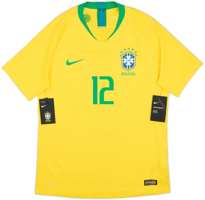 2018-19 Brazil Authentic Home Shirt Marcelo #12 (M)