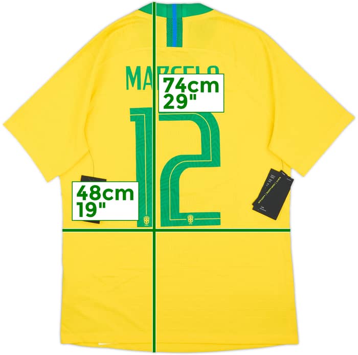 2018-19 Brazil Authentic Home Shirt Marcelo #12 (M)