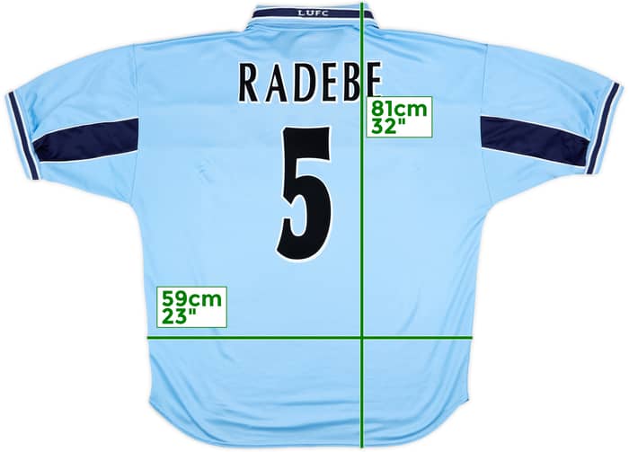 Camiseta de visitante del Leeds United 1999-00 Radebe #5 - 8/10 - (XL)