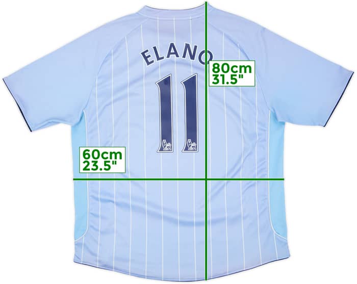 2007-08 Manchester City Home Shirt Elano #11 - 6/10 - (XXL)